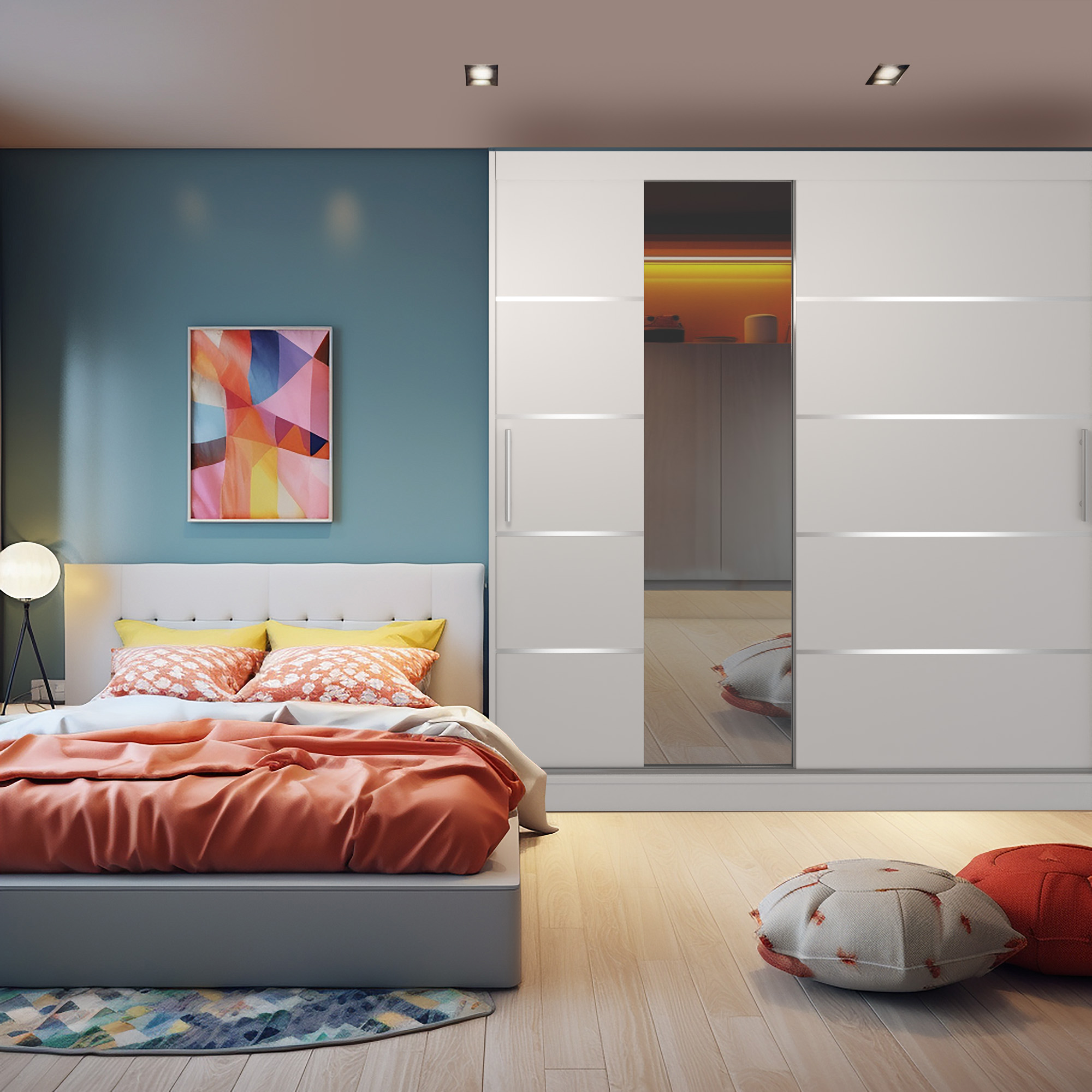 Schlafzimmer für Farbenliebhaber