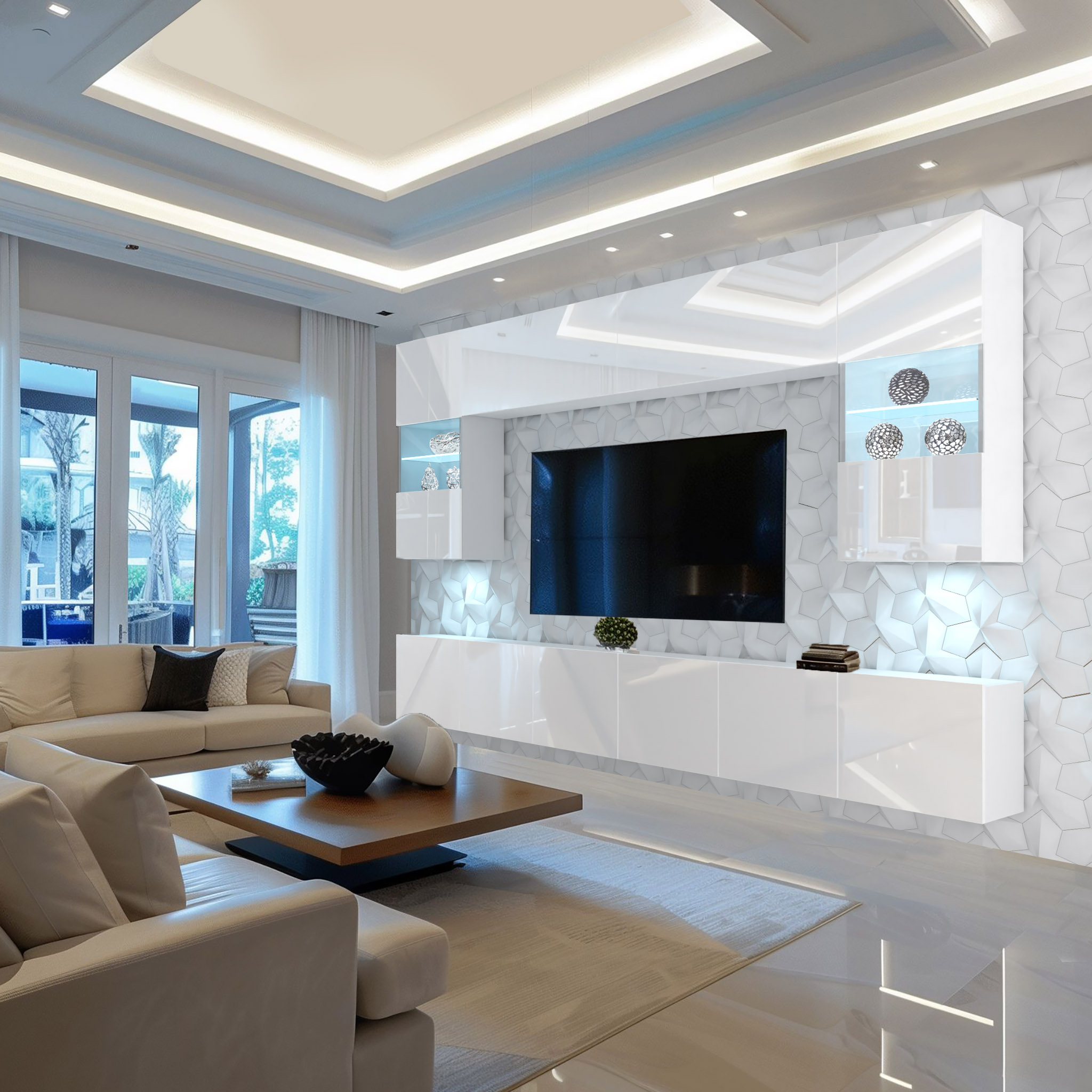 Wohnzimmer für Liebhaber von Klarheit und Licht
