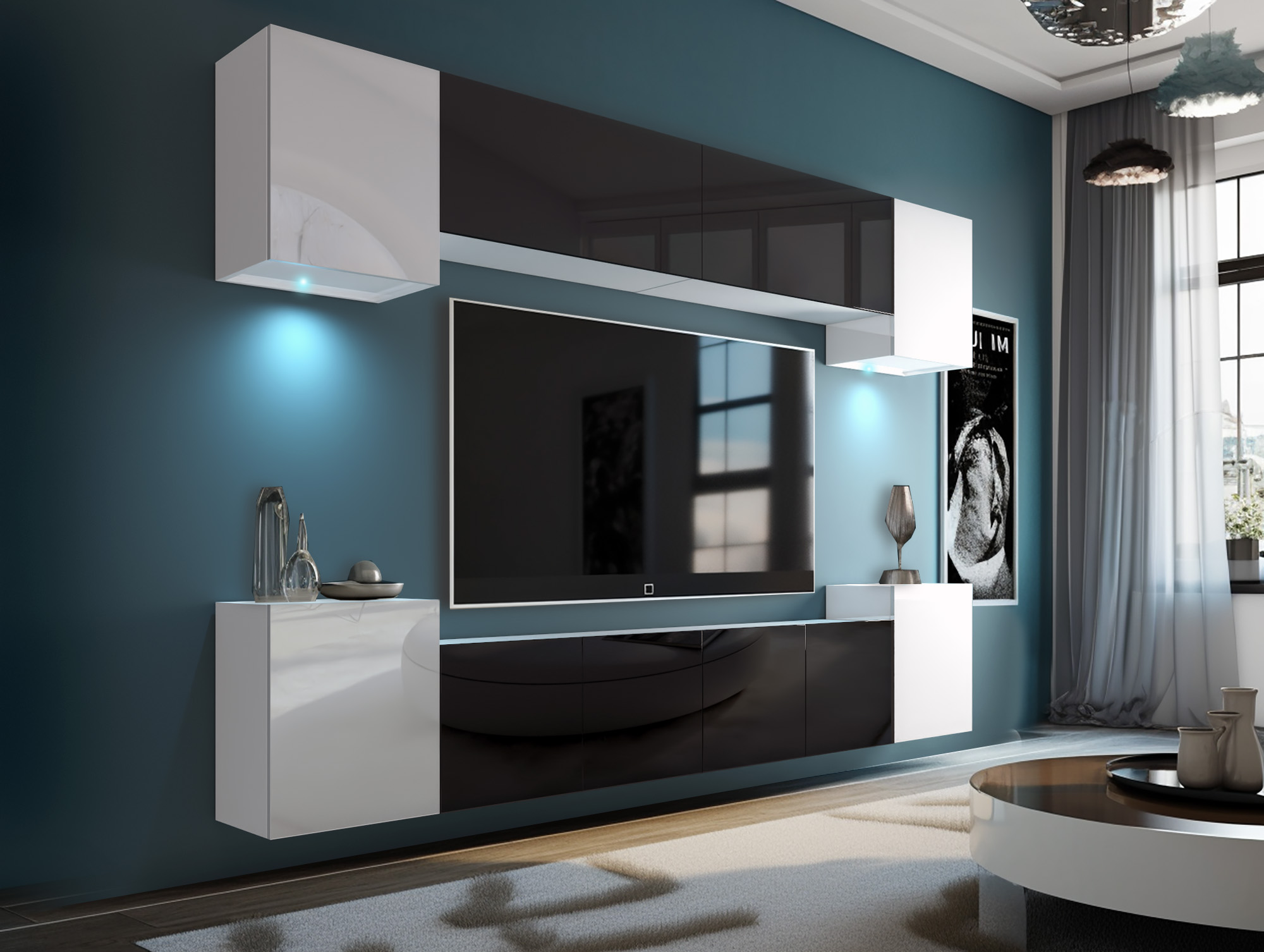 TV-Wand, die Eindruck macht – Wohnzimmer mit Charakter