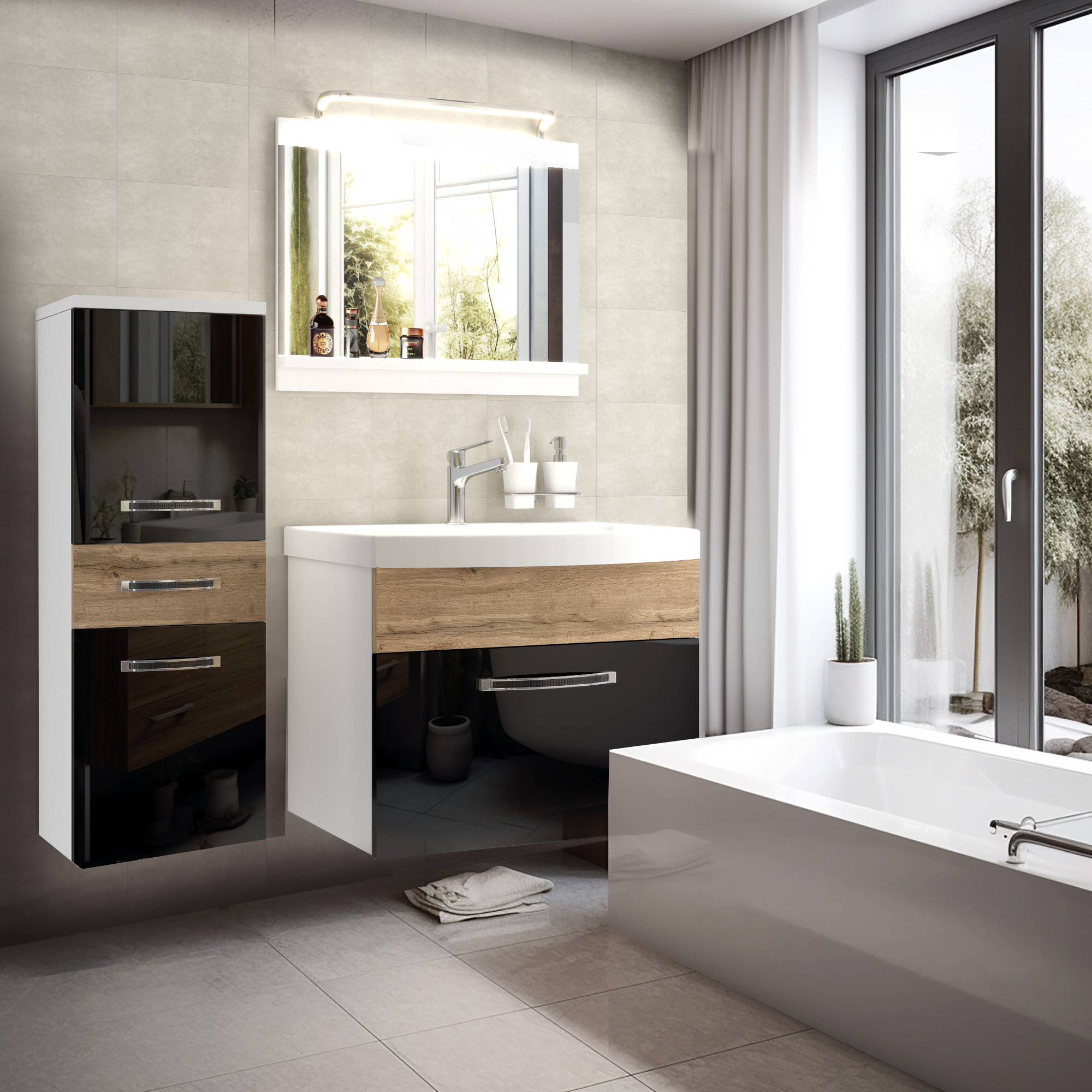 Modernes Badezimmer mit stilvollem Waschtisch