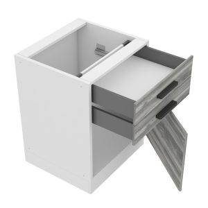 Belini Unterschrank mit Schubladen Premium Full Version 60 cm Grau Anthrazit Glamour Wood ohne Arbeitsplatte Hersteller TOR SDSZ60/0/WT/GW/0/B1/PP
