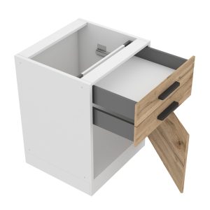 Belini Unterschrank mit Schubladen Premium Full Version 60 cm Wotan-Eiche ohne Arbeitsplatte Hersteller TOR SDSZ60/0/WT/DW/0/B1/PP
