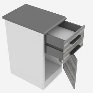 Belini Unterschrank mit Schubladen Premium Full Version 40 cm Grau Anthrazit Glamour Wood mit Arbeitsplatte Hersteller TOR SDSZ40/0/WT/GW/B/B1/PP
