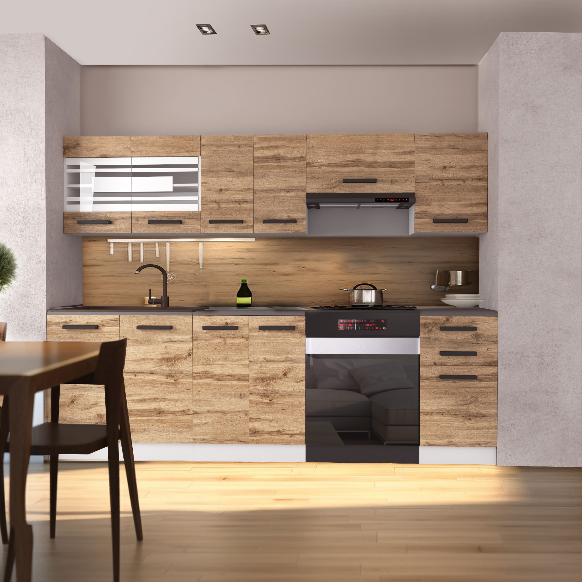 Holzfronten als Blickfang – Küche mit warmer Ausstrahlung