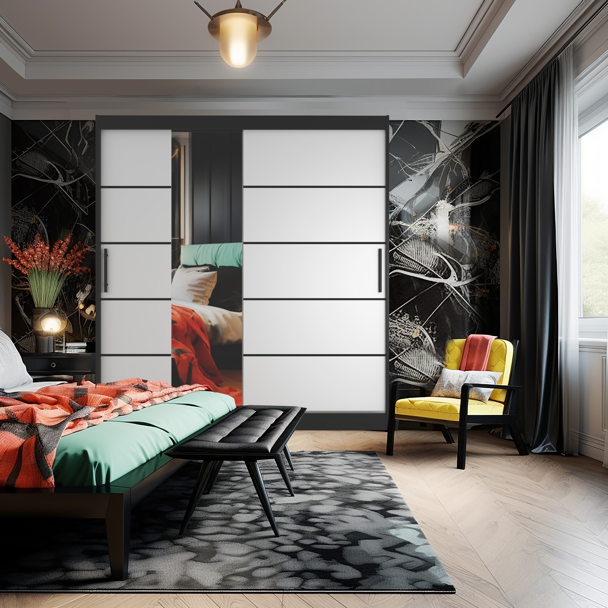 Modernes Schlafzimmer mit stilvollem Design