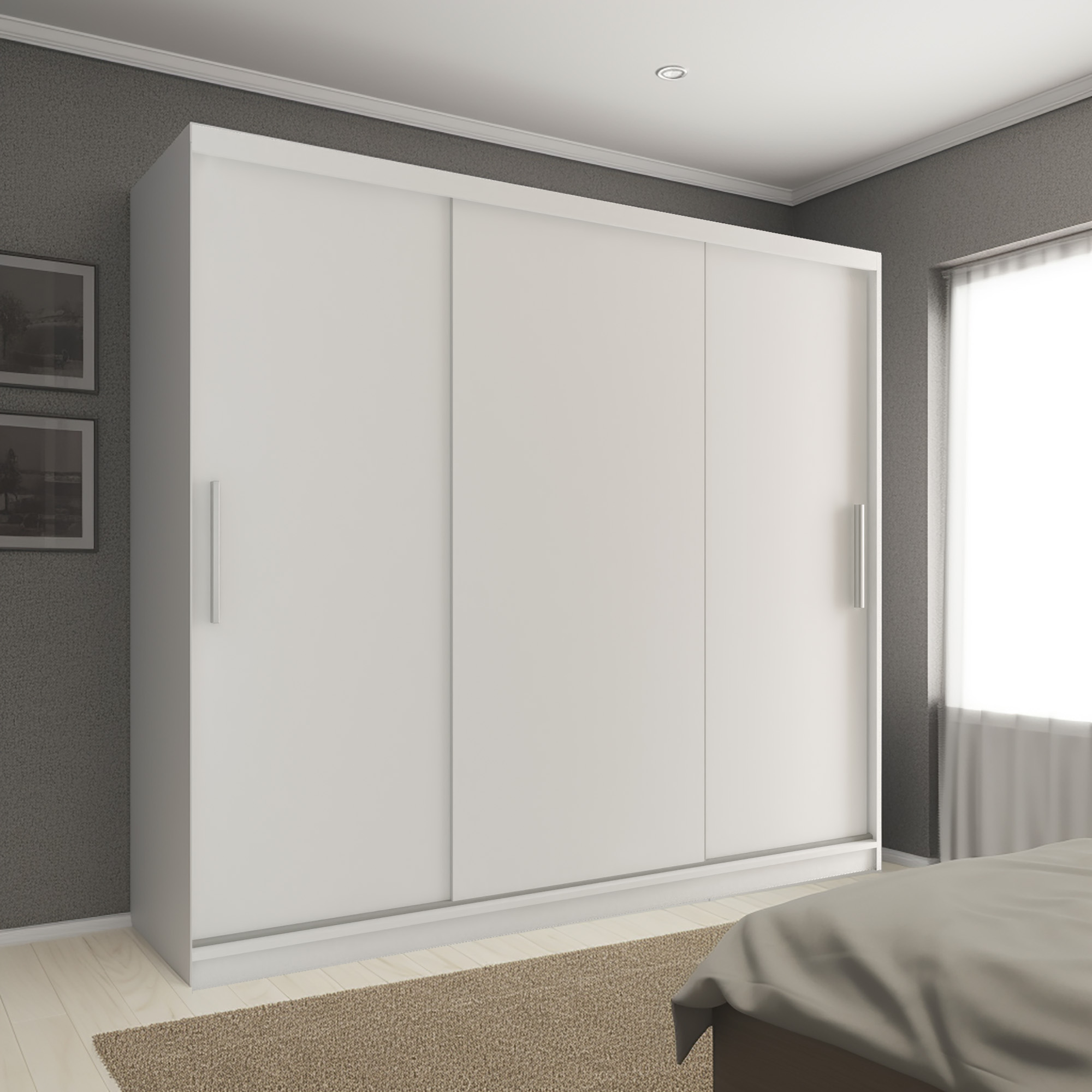 Weiße Gleittüren als Ruhepol – Schlafzimmer mit Charakter